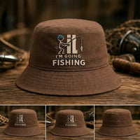 I'm Going Fishing Embroidered Fishing Bucket Hat