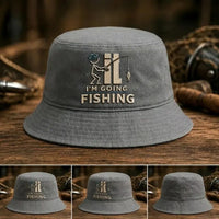 I'm Going Fishing Embroidered Fishing Bucket Hat