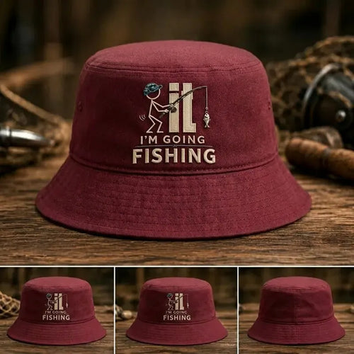 I'm Going Fishing Embroidered Fishing Bucket Hat