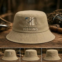 I'm Going Fishing Embroidered Fishing Bucket Hat