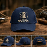 I'm Going Fishing Embroidered Cap