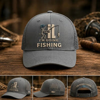 I'm Going Fishing Embroidered Cap