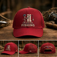 I'm Going Fishing Embroidered Cap
