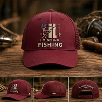 I'm Going Fishing Embroidered Cap