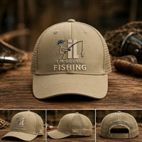 I'm Going Fishing Embroidered Cap