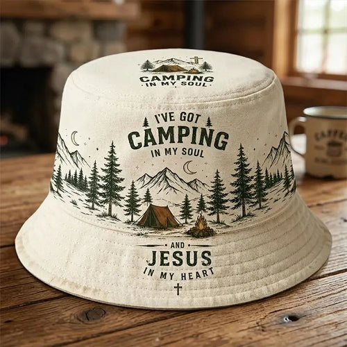 I've Got Camping In My Soul And Jesus In My Heart Bucket Hat