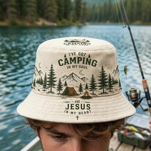 I've Got Camping In My Soul And Jesus In My Heart Bucket Hat