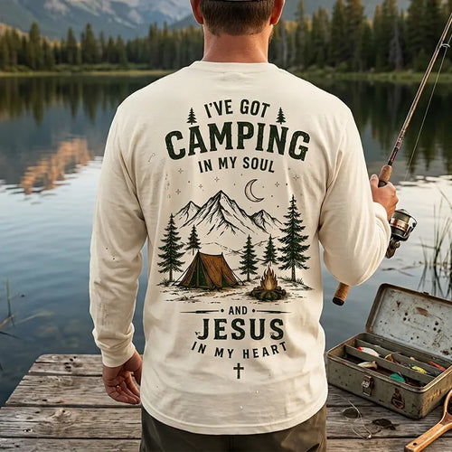 I've Got Camping In My Soul And Jesus In My Heart Long Sleeve Shirt