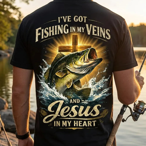 I've Got Fishing In My Veins And Jesus In My Heart T-Shirt