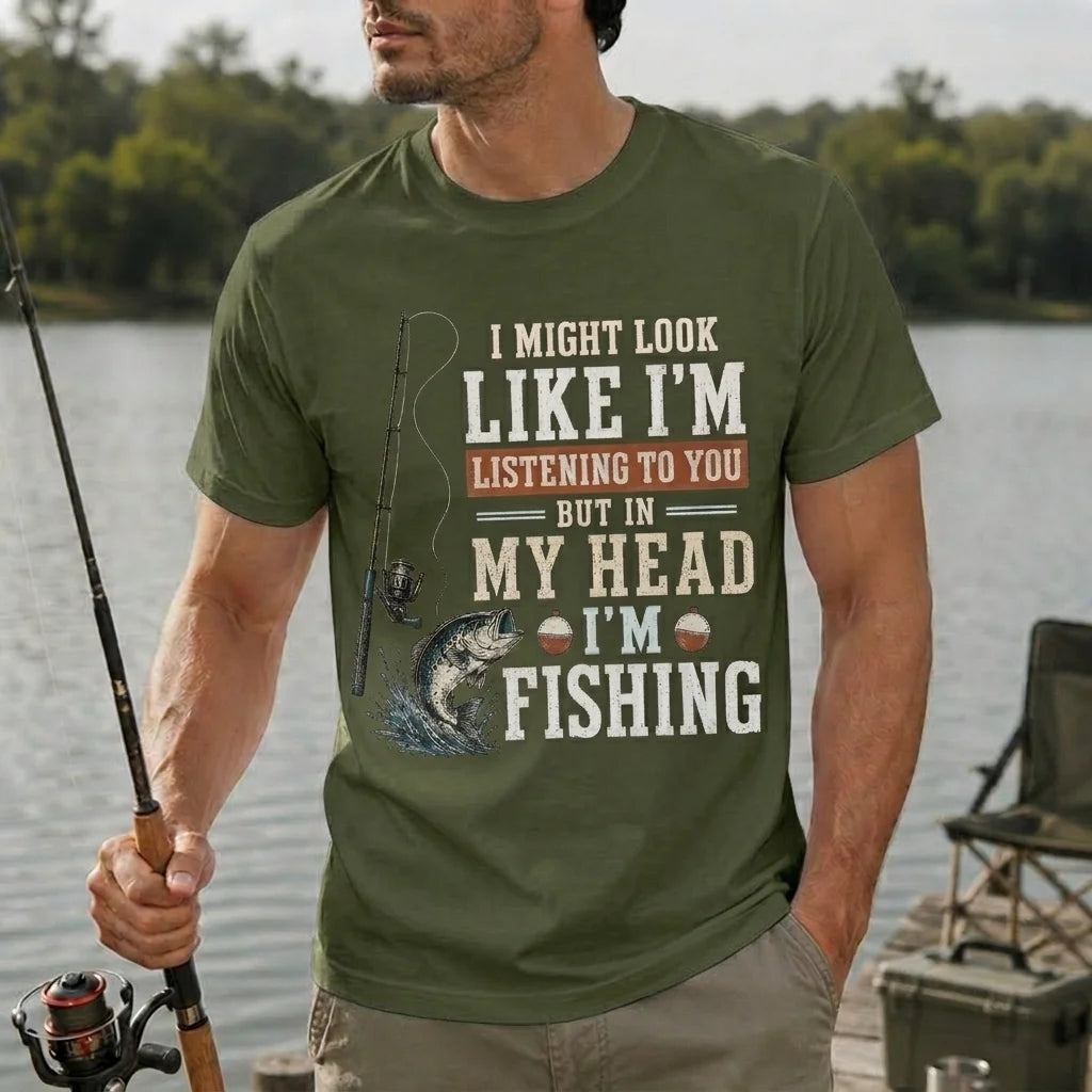 In My Head I'm Fishing T-Shirt 2026
