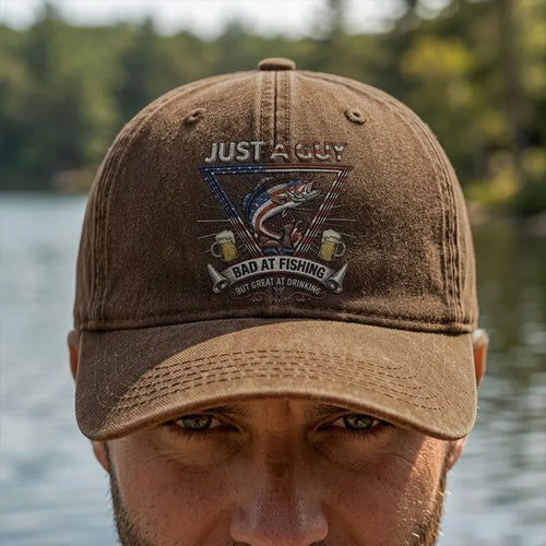 Just A Guy Bad At Fishing Embroidered Cap