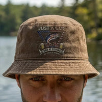 Just A Guy Bad At Fishing Embroidered Fishing Bucket Hat