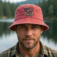 Just A Guy Bad At Fishing Embroidered Fishing Bucket Hat