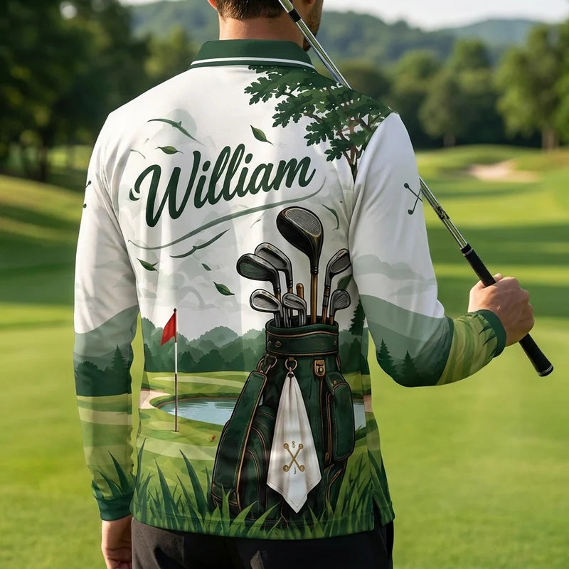 Keep Calm And Blame The Wind Golf Long Sleeve Polo Shirt 2026
