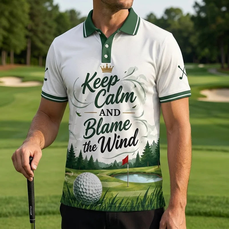 Keep Calm And Blame The Wind Personalized Golf Polo Shirt 2026