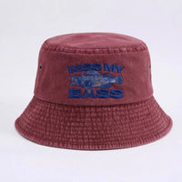 Kiss My Bass Embroidered Fishing Bucket Hat