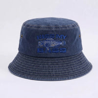 Kiss My Bass Embroidered Fishing Bucket Hat