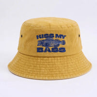 Kiss My Bass Embroidered Fishing Bucket Hat
