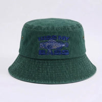 Kiss My Bass Embroidered Fishing Bucket Hat