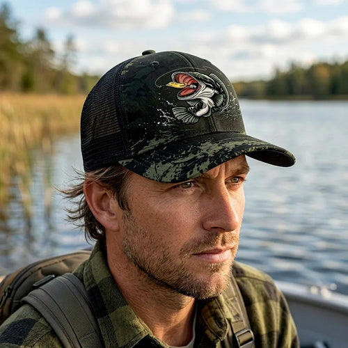 Largemouth Bass Camo Trucker Hat