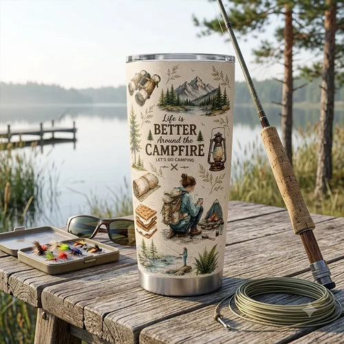 Life Is Better Around the Campfire Camping Tumbler