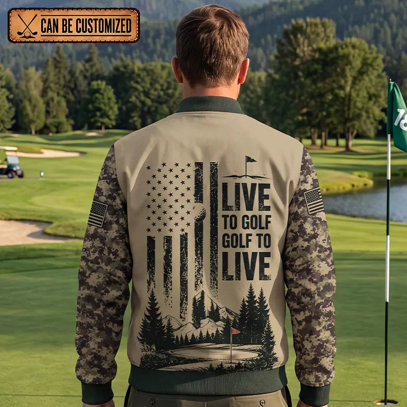 Live To Golf Golf To Live Military Golf Bomber Jacket 2026