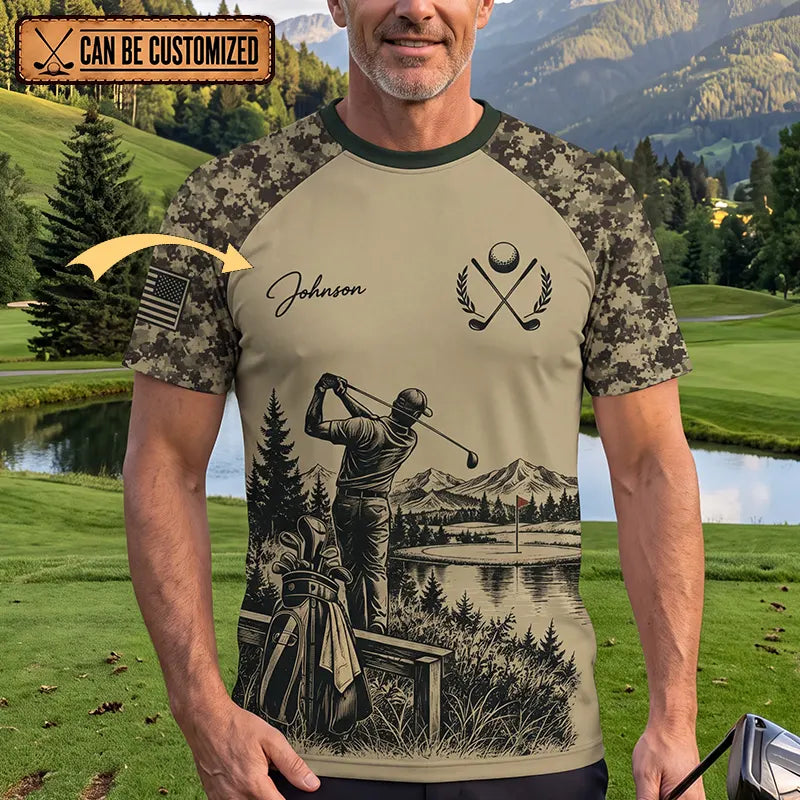 Live To Golf Golf To Live Military Golf Sports T-Shirt 2026