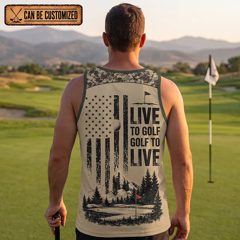Live To Golf Golf To Live Military Golf Tank Top 2026