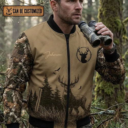 Live To Hunt Deer Hunter Bomber Jacket