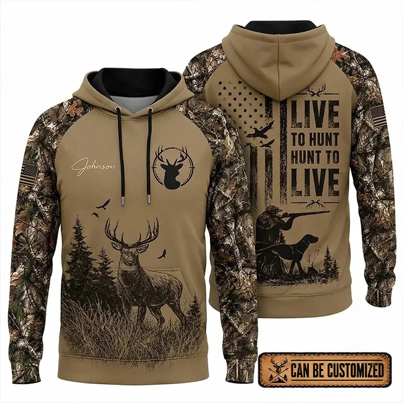 Live To Hunt Deer Hunter Hoodie