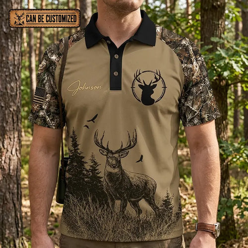 Live To Hunt Deer Hunter Polo Shirt