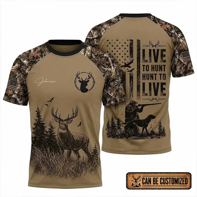 Live To Hunt Deer Hunter T-Shirt