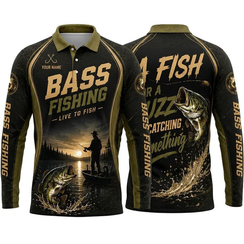 Live to Fish Bass Fishing Personalized Apparel