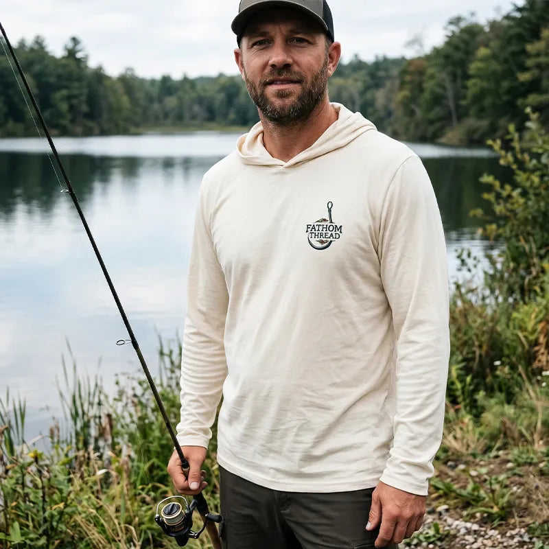 Santa REEL Good Gift Fishing Christmas Hooded Long Sleeve Shirt