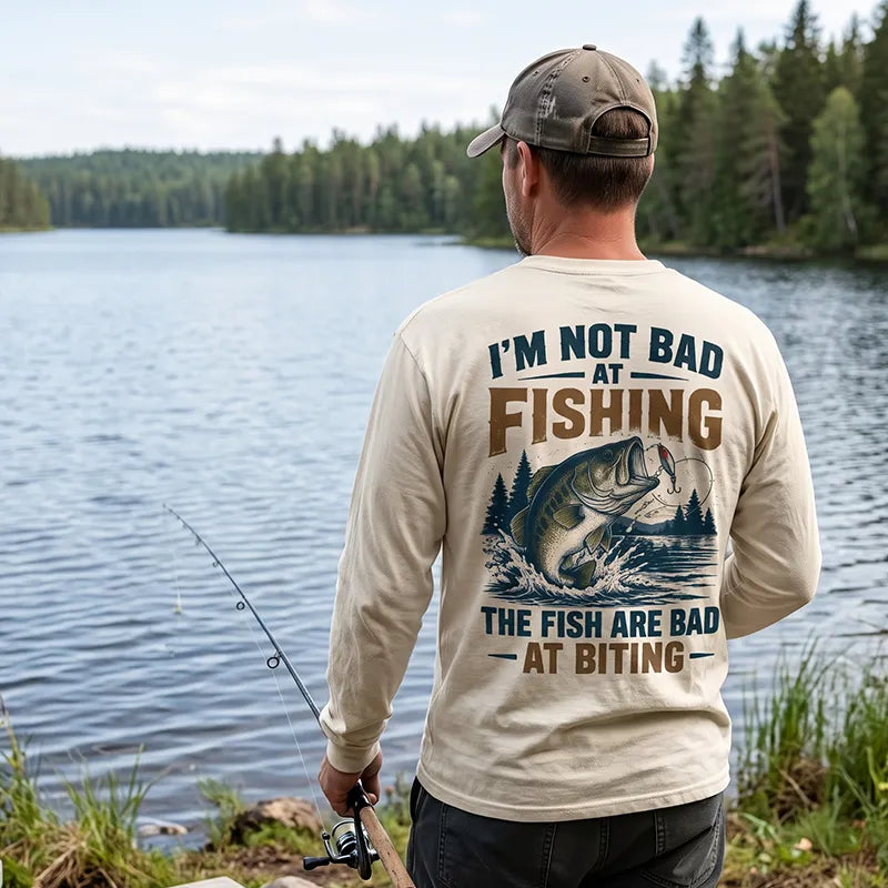 Funny I'm Not Bad at Fishing Bass Fishing Long Sleeve Shirt