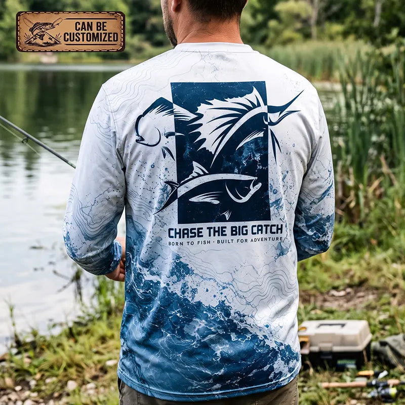 Personalized Sailfish Big Catch Fishing Adventure Long Sleeve Shirt