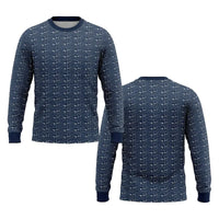Deep Sea Shark Print Fishing Long Sleeve Shirt