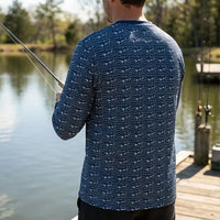 Deep Sea Shark Print Fishing Long Sleeve Shirt