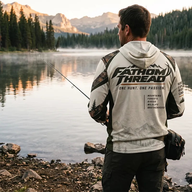 Fathom Thread Hunting Outdoor Camo Landscape Hooded Long Sleeve Shirt