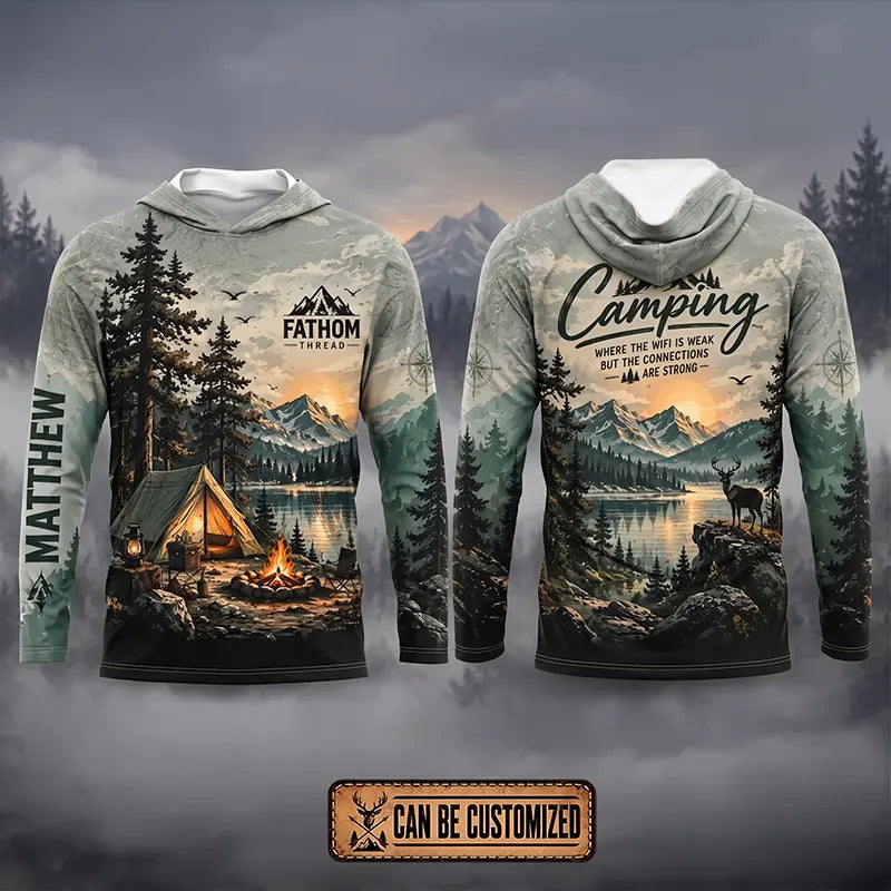 Camping Wilderness Scenic All Over Print Hooded Long Sleeve Shirt