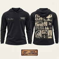 Personalized Fish Club Good Days On The Water Hooded Long Sleeve Shirt