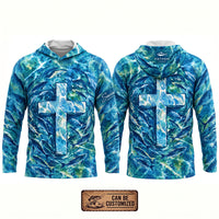 Savior Christian Ocean Fishing Hooded Long Sleeve Shirt