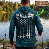 Personalized Hooked for Life Fishing Hooded Long Sleeve Shirt