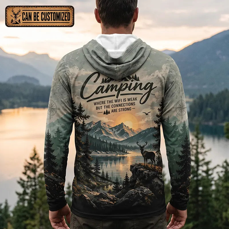 Camping Wilderness Scenic All Over Print Hooded Long Sleeve Shirt