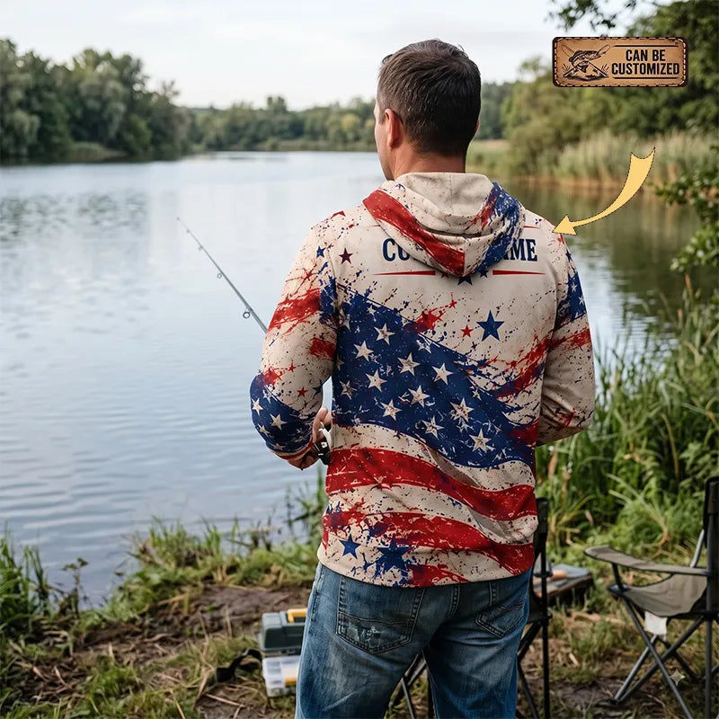 Personalized America 250 Years Of Freedom American Flag Hooded Long Sleeve Shirt