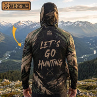 Personalized MTN Bonded Let's Go Hunting Camo Hooded Long Sleeve Shirt