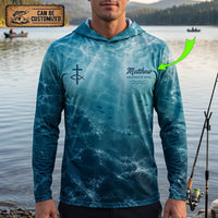 Personalized Romans 12:2 Christian Ocean Fishing Hooded Long Sleeve Shirt