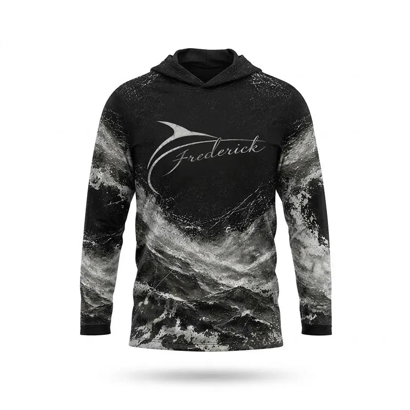 Personalized Sailfish Fisherman Not Now I'm Going Fishing Hooded Long Sleeve Shirt