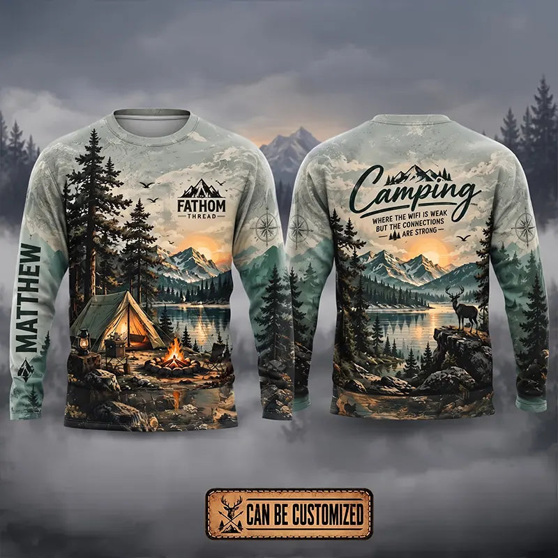 Camping Wilderness Scenic All Over Print Long Sleeve Shirt