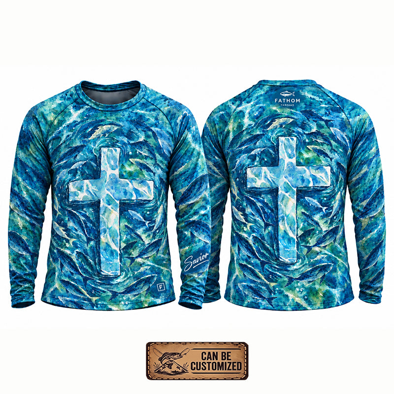 Savior Christian Ocean Fishing Long Sleeve Shirt